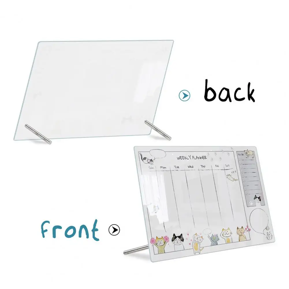 Weekly Planning Board with Stand Acrylic Desktop Whiteboard Calendar Weekly Planner with Stand Small Office Reminder for Home