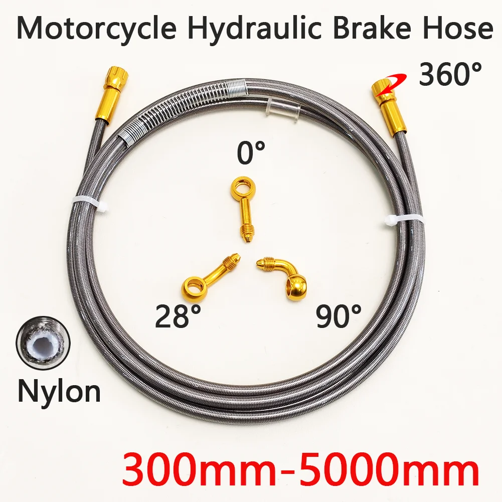 

Universal M10 0°~28°~90° Motorcycle Steel Hydraulic Brake Clutch Line Hose Tube for Dirt Bike ATV Moped Scooter Quad UTV Go Kart