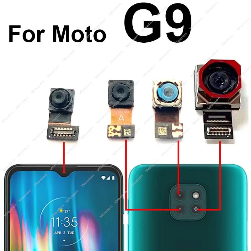 Rear Front Facing Main Camera For Motorola Moto G9 G9 Plus G9 Play G9 Power Small Back Camera Module Reapir Parts