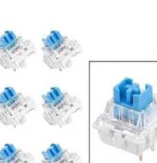 90pcs 3-Pin Mechanical Keyboard Switches Blue Tactile Clicky With Dust Cover For DIY Gaming Keyboards Replacement Parts Set
