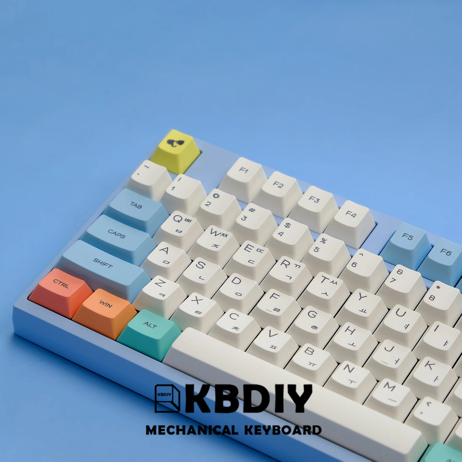 KBDiy Cherry Profile PBT Keycaps Korean Japanese Keycap Pastel Chalk Theme MX Switch For Mechanical Keyboard KIT ISO 7U 144 Keys