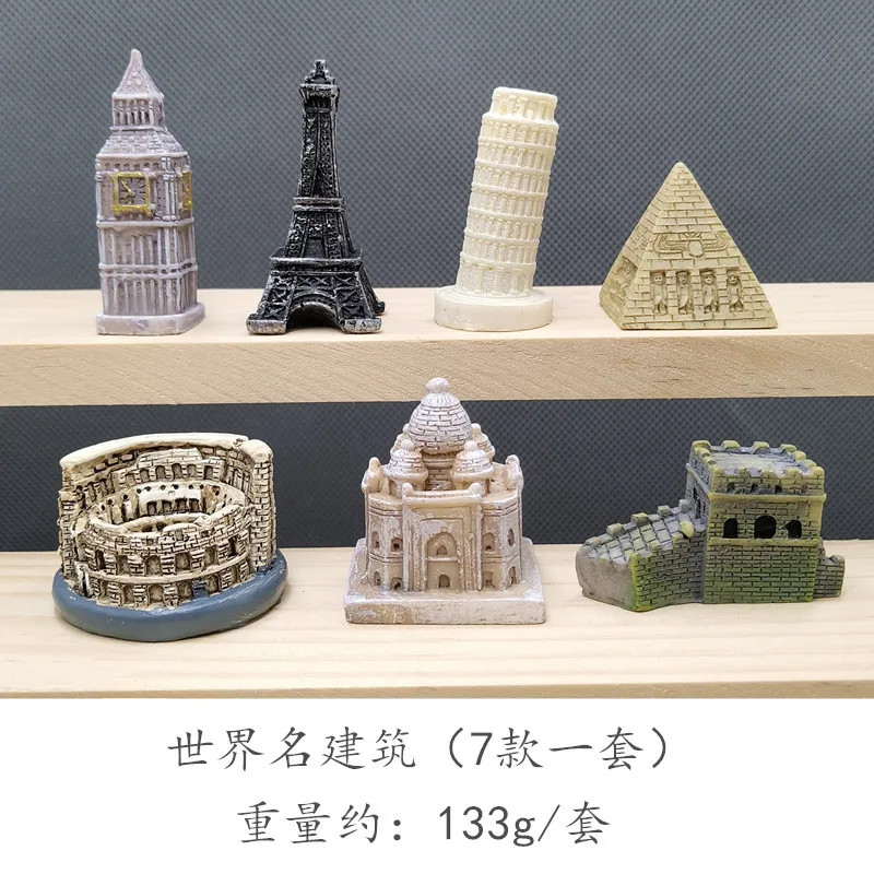 

Miniature scene accessories world famous building models Pyramid Big Ben Eiffel Tower Colosseum Leaning Tower of Pisa