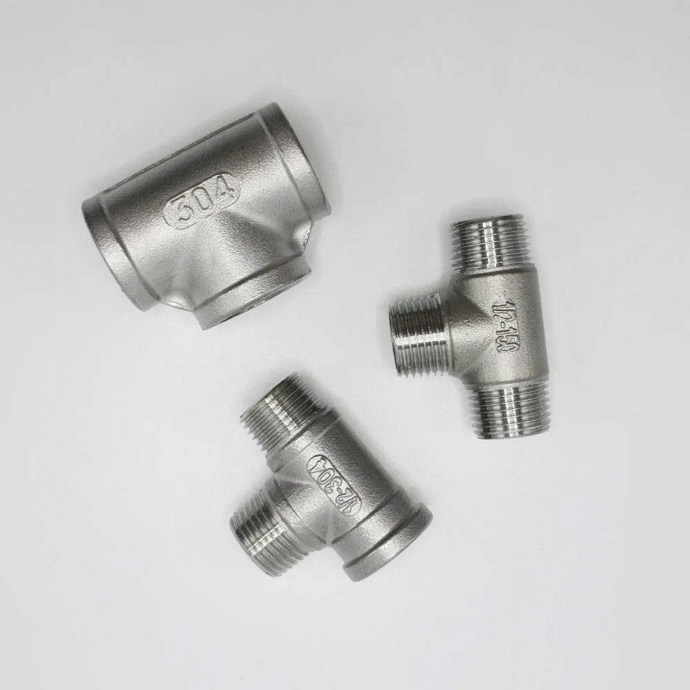 

BSP Thread 304 Stainless Steel Female Male Thread 3 Way Tee Pipe Fitting 1/4" 3/8" 1/2" 3/4" 1" 1-1/4" 1-1/2" 2"