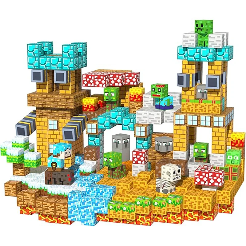 مجموعة واحدة من ألعاب البناء المغناطيسية الصغيرة متعددة الألوان مكونة من 100 قطعة. هذه الألعاب التعليمية للغاية التي تعزز التركيز