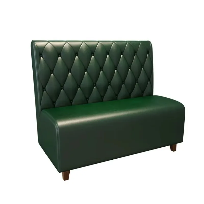 Retro Style Solid Wood Leather Sofa Booth for Restaurant Home Bar and Hotel Durable Commercial Use Coffee Shop Furniture
