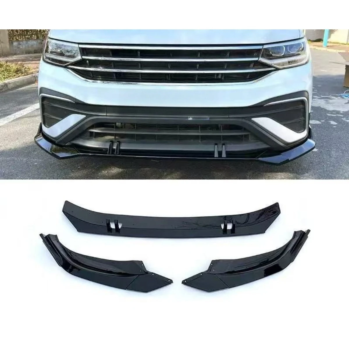 

For Volkswagen Tiguan L 2022-2024 Car Front Bumper Spoiler Lip Diffuser Modification Part Bumper Guard Cover Car Accessories