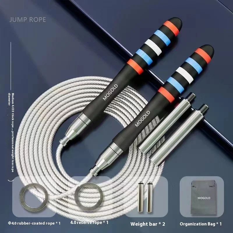 Self Locking Alloy Silicon Embedded Handle For Weight Bearing Fitness And Weight Loss, Double Bearing Steel Wire Skipping Rope