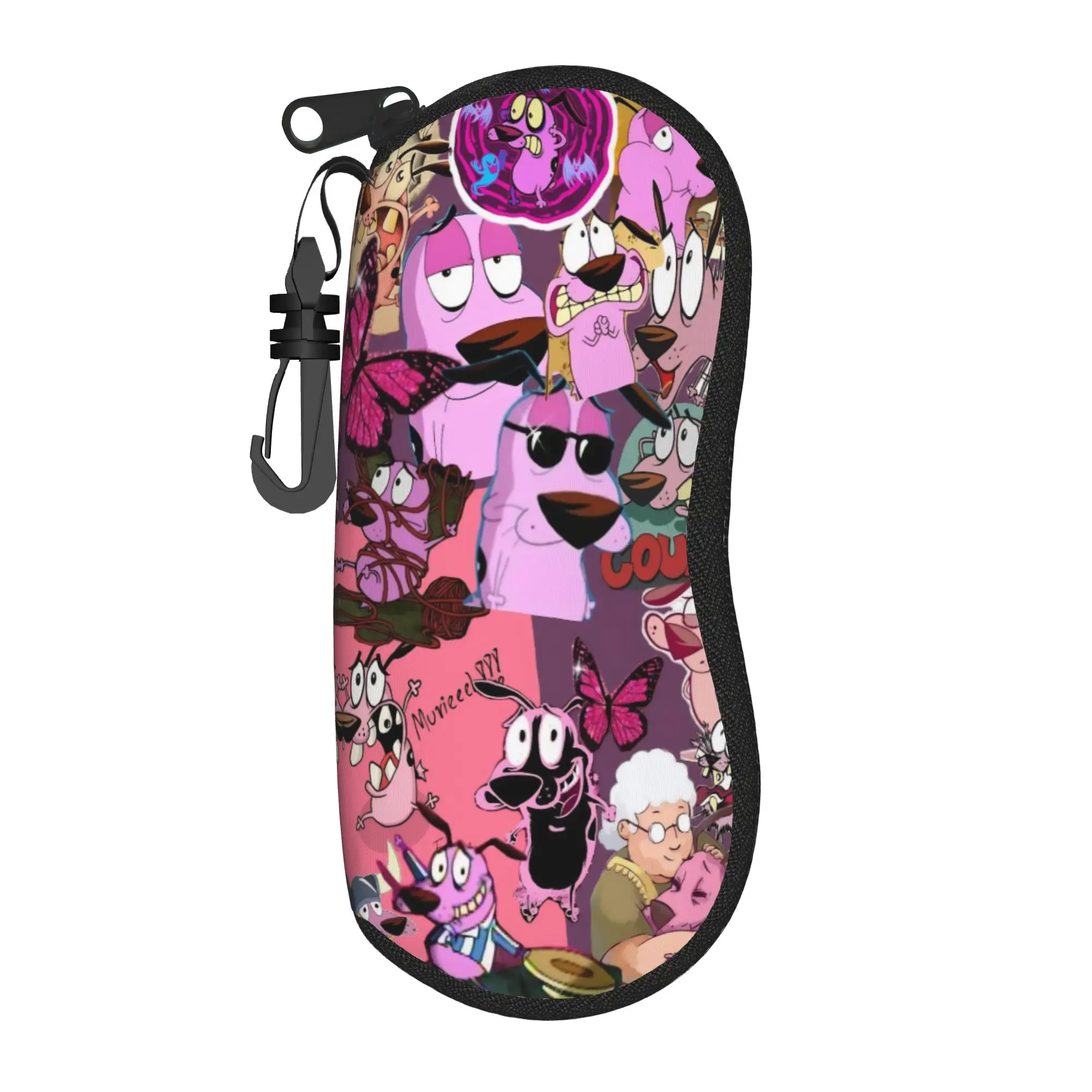 Lovely Cartoon Glasses Case Courage the Cowardly Dog-D Merch  Accessories  Reading Storage Box Ins Style Eye Contacts Case