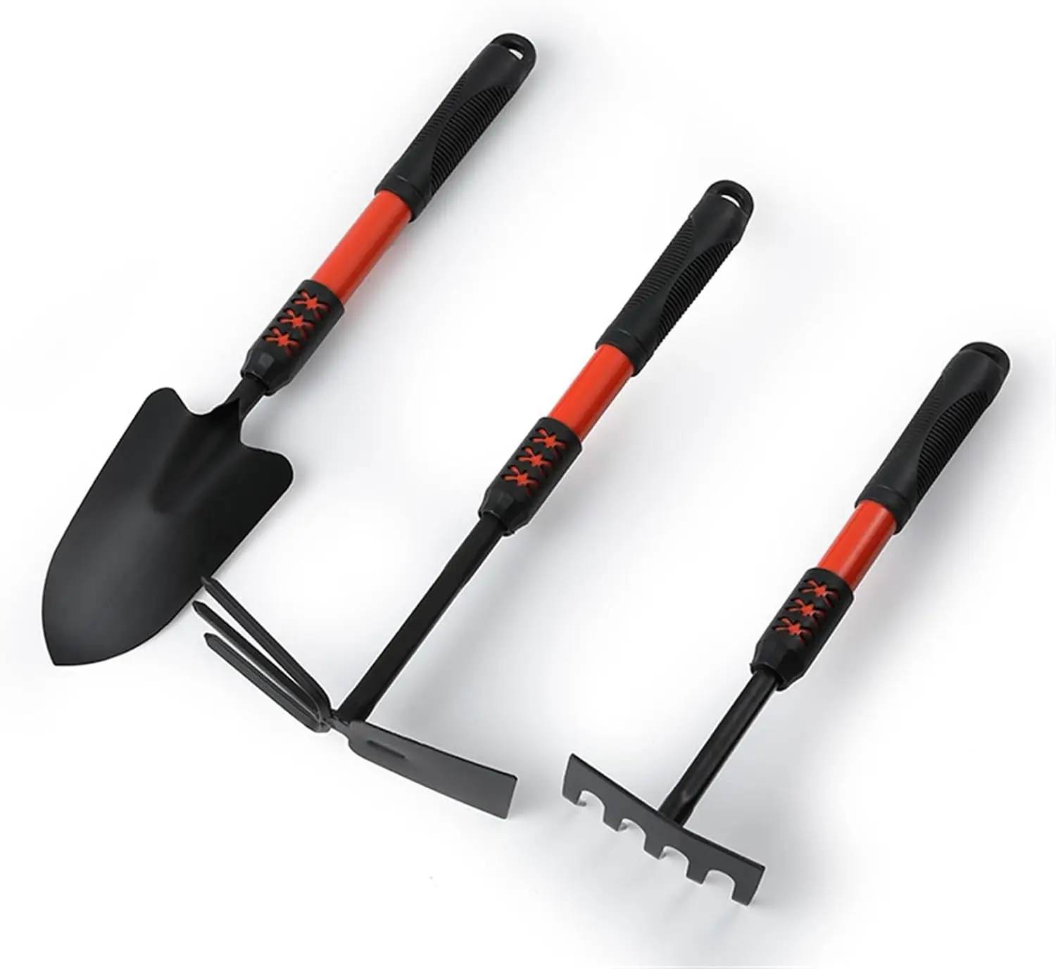 3-Piece Garden Tools Five-Tooth Harrow Mini Spade Garden Shovel Multifunctional Agricultural Gardening Tools Combination Set (Co