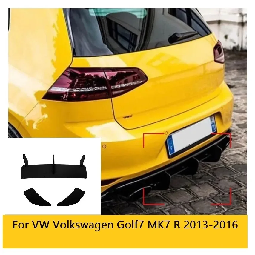 

For VW Volkswagen Golf7 MK7 R R-line 2013-2016 Car Rear Bumper Diffuser Rear Side Splitters Spoiler Lip Exterior Accessories