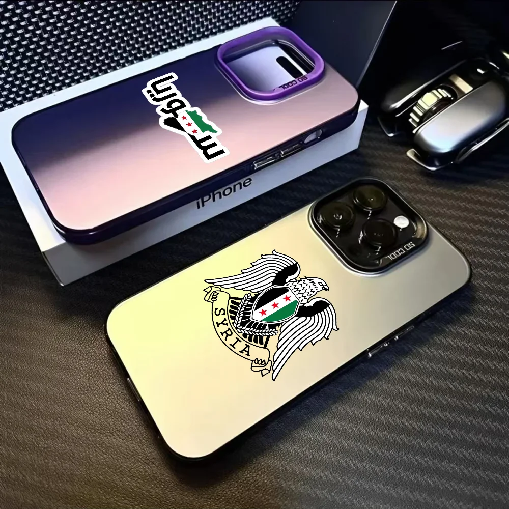 

Flag Of Syria 2025 NEW Phone Case For IPhone 16 15 14 13 12 11 Pro Max Black Purple Matte Laser Metallic Aurora Funda
