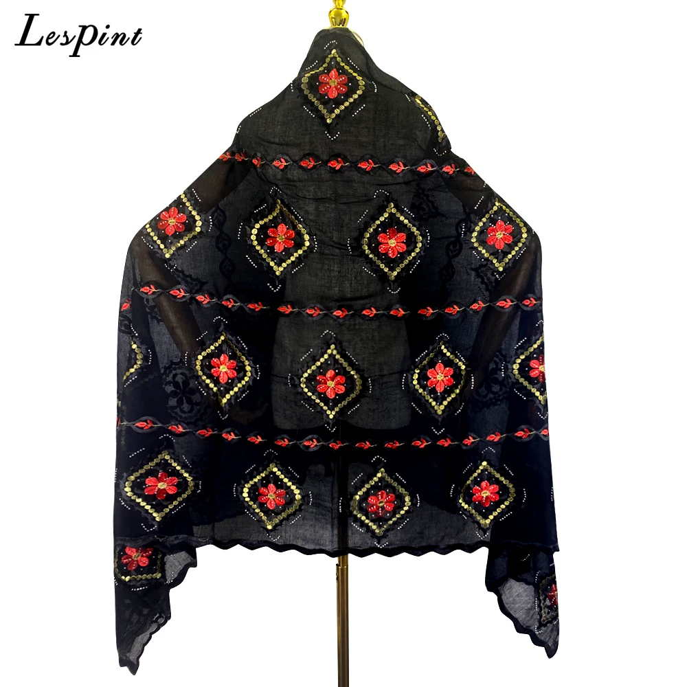 African Ladies Outdoor Embroidered Hollow Scarf Style Headscarf  Muslim Fashion Women 210*110cm High Quality Ramadan Scarf Shawl