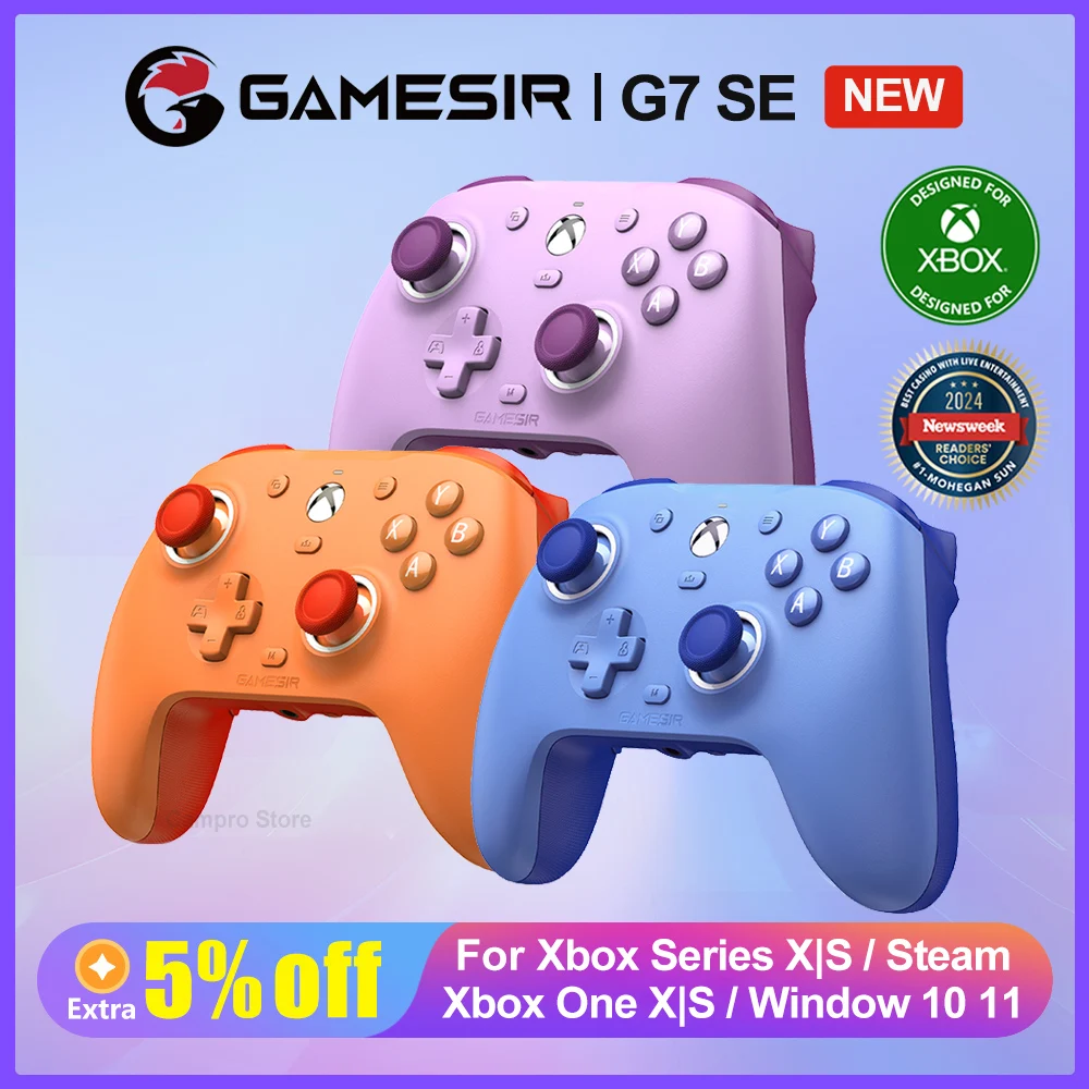 

GameSir G7 SE Wired Controller for Xbox Series S X,Xbox One PC Windows 10 11 with Hall Effect Joysticks & Triggers in New Colors