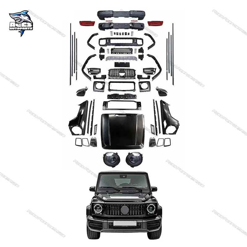 

W464 G63 Стиль PP AMG Bodykit для Mercedes Benz W463 2009-2018 Автомобильный капот Фары Задние фонари Комплект кузова переднего бампера