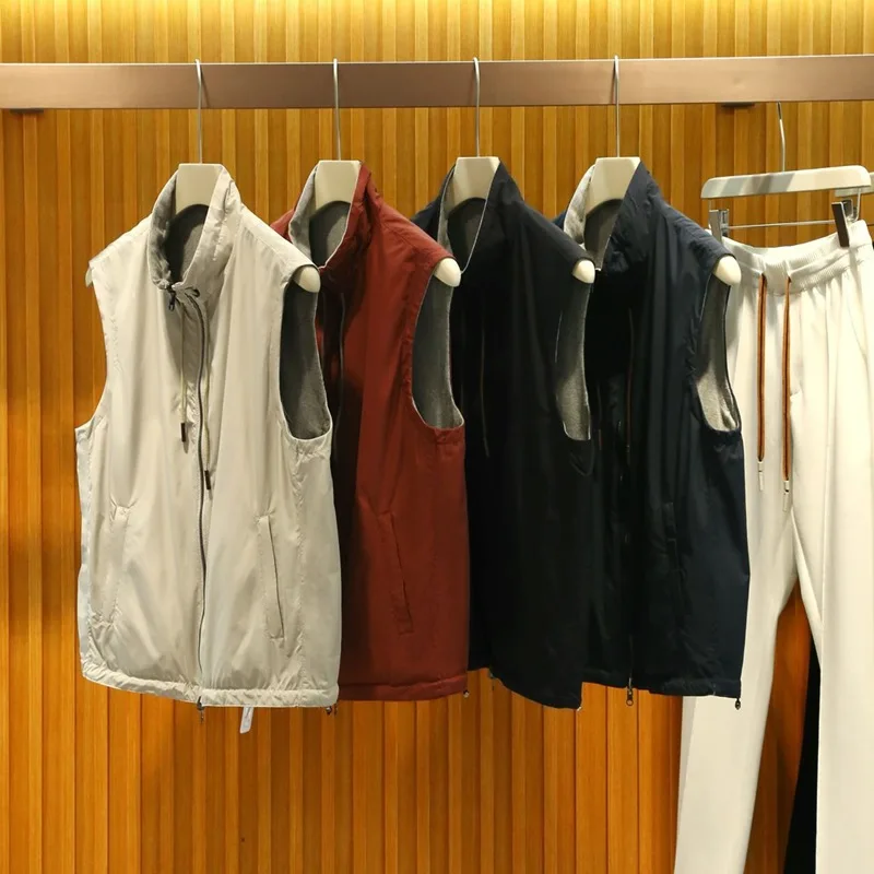 

Versatile Double-Sided Wear Lightweight Stand Collar Vest Jaet Casual Faionable Men's Autumn Winter Clothing