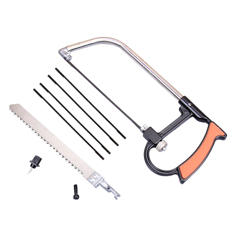 8 in1 Saw Multi Purpose Hand DIY Steel Saw Metal Wood Glass Saw Kit 6 Blades Woodworking Metalworking Model Hobby Tool