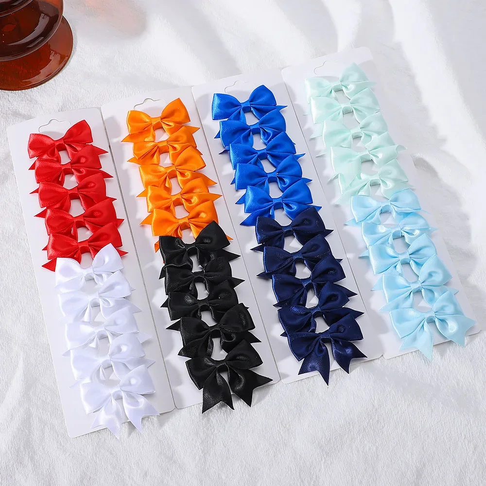 10Pcs/Set  Baby Newborn Ribbon Bows Hair Clip Lovely Kids Hairpin Barrettes Handmade Headwear Girls Hair Accessories Wholesale