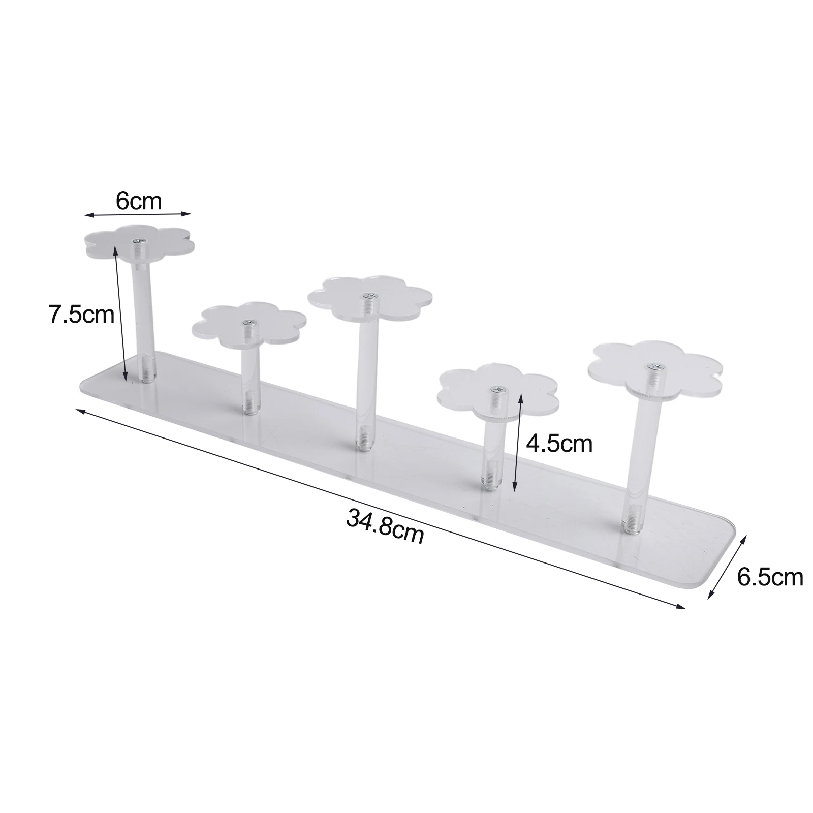 5 Tier for acrylic Display Stand for Dolls Cosmetics Jewelry Storage Clear Transparent Organizer with Lace Design for Vanity