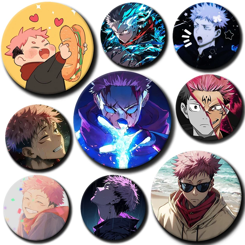 

Cartoon Character Yuji Itadori Soft Button Pin Badge Yuji Itadori Brooch Creative Badge for Backpack Clothes Decoration Gift