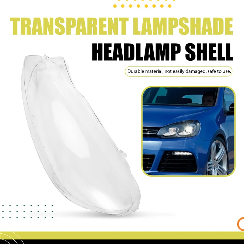 الجانب الأيسر سيارة الجبهة عدسة المصباح الأمامي غطاء قذيفة شفافة لشركة فولكس فاجن جولف 6 MK6 GTI R 2010-2013 عاكس الضوء
