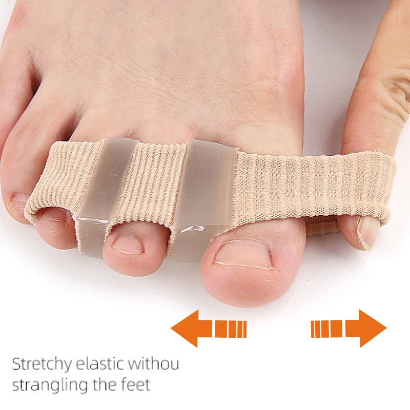 ห้าหลุม Fiber Toe Corrector Thumb Valgus Bigfoot Bone Overlap Toe Separator สาม Toe Orthotic อุปกรณ์ Toe Straightener