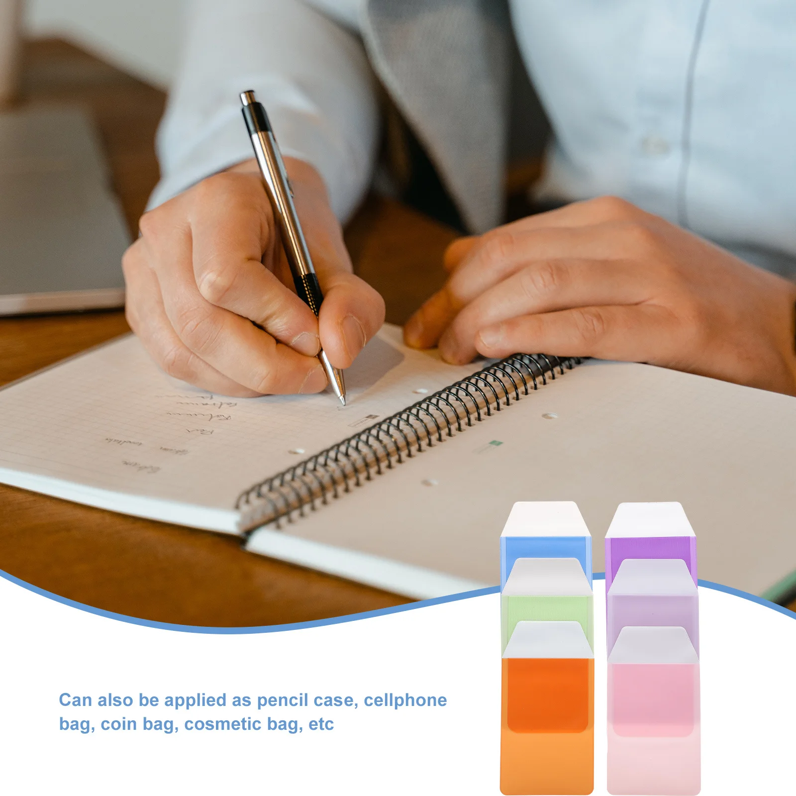 

6Pcs Pen Protector Bag Set PVC Leakproof Stationery Organizer for Pens Pencils Small Trinkets Pen Protector