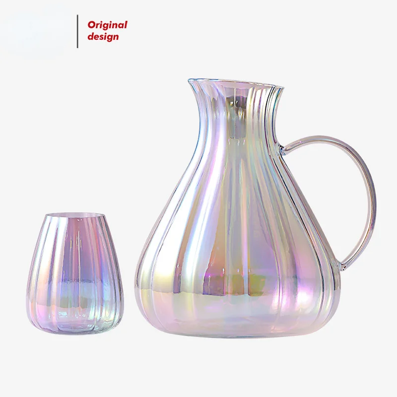 Rainbow Pearl Kettle Pearl Cup Nordic Light Luxury Style Household Glassware Cold Water Pitcher Jug Wine Dispenser Tea Pot Mug