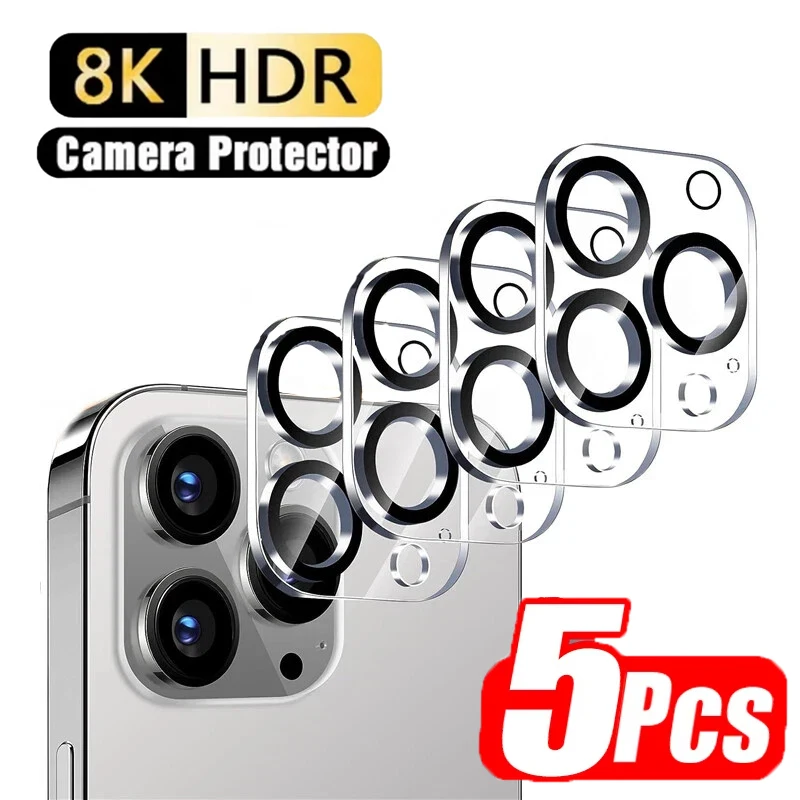 5Pcs Back Camera Full Cover Tempered Glass Rear Lens HD Clear Screen Protector Film For iPhone 13 Mini 13 14 15 16 Pro Max Plus
