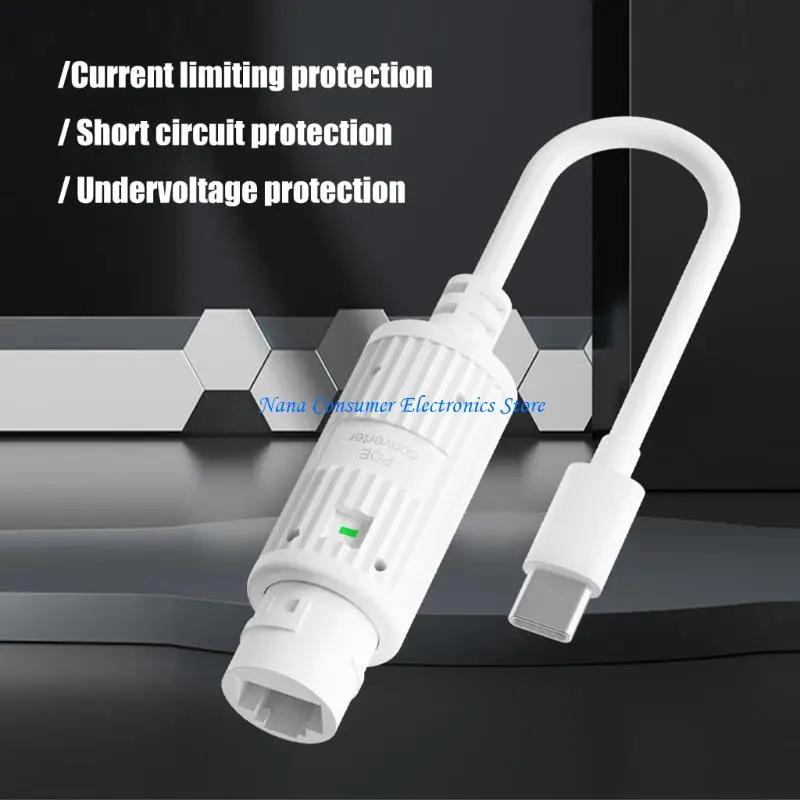 G7NE IEEE802.3af/at POE to Type C Adapter For Home Office Digital Equipment Use