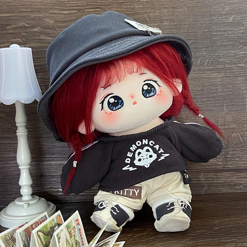 20cm Cute Core Cotton Doll Plush Toy Soft Stuffed Collectible Fashion Doll Outfits Doll Clothes Girls Gift