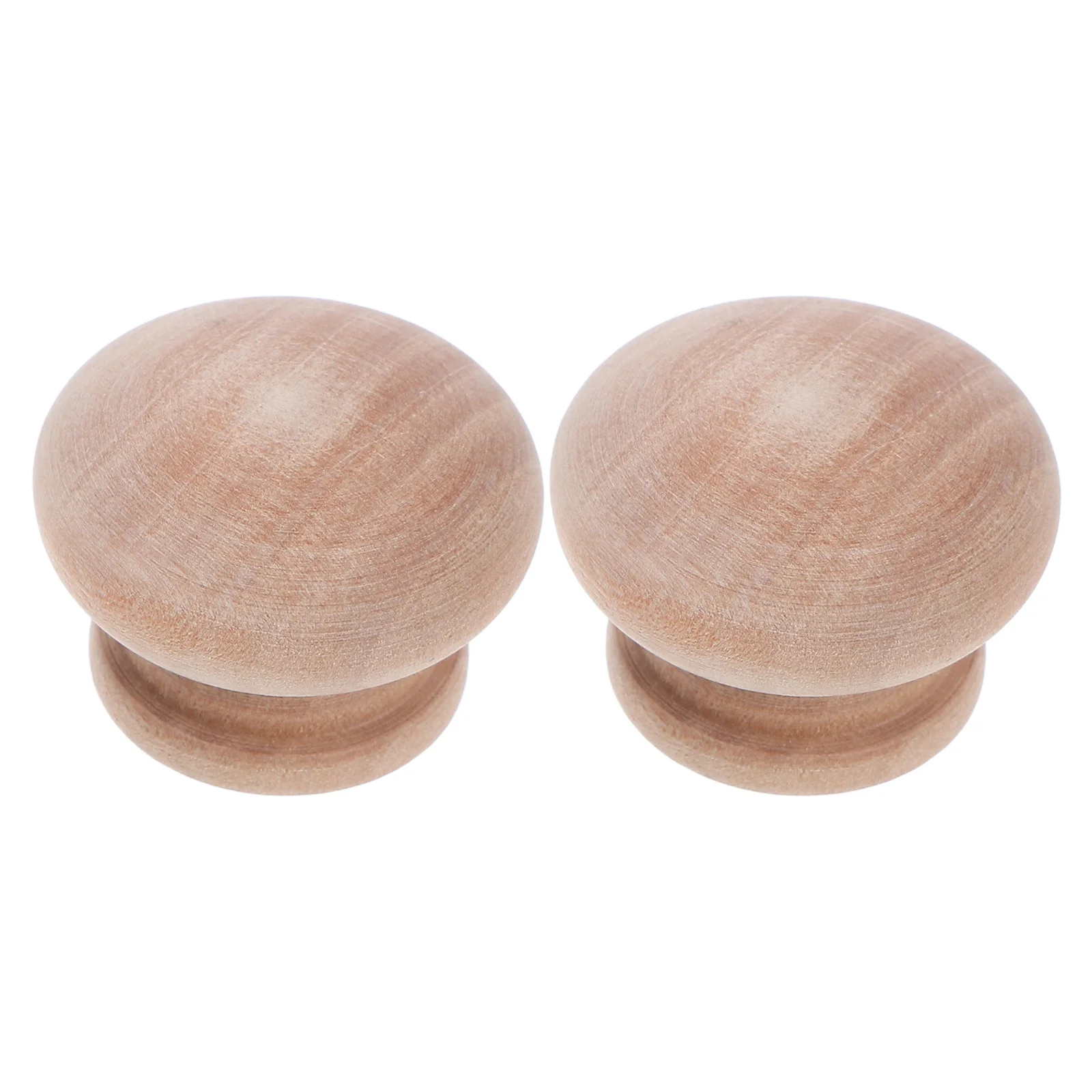 

2Pcs Solid Wood Mushroom Design Drawer Pulls Single Hole Furniture Hardware for Closet Wardrobe Decorative Beige