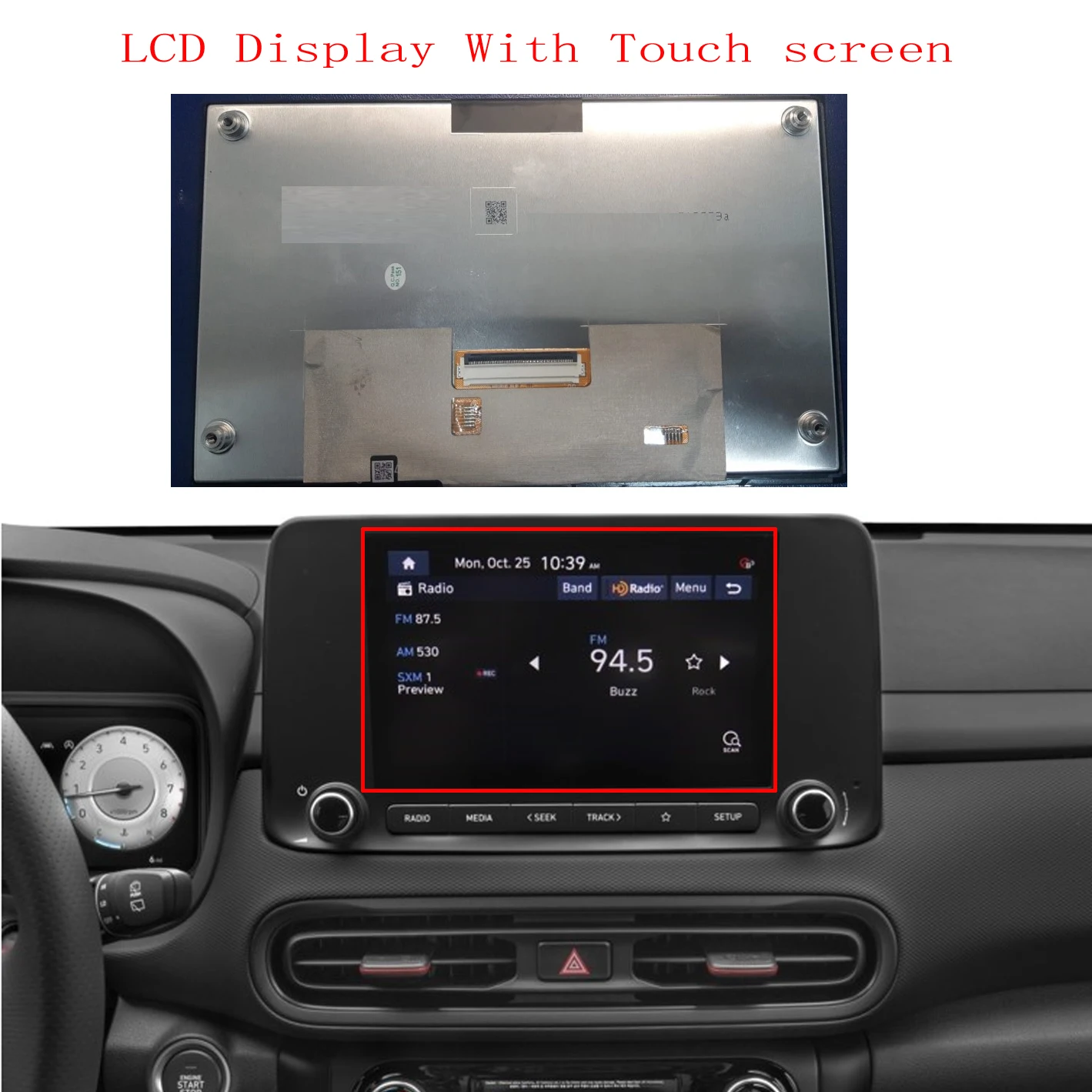 Original Navigation Monitor Radio LCD Display With Touch screen for 2021 22 23 Hyundai sataria Kona GLS-Comfort EV300 Electric