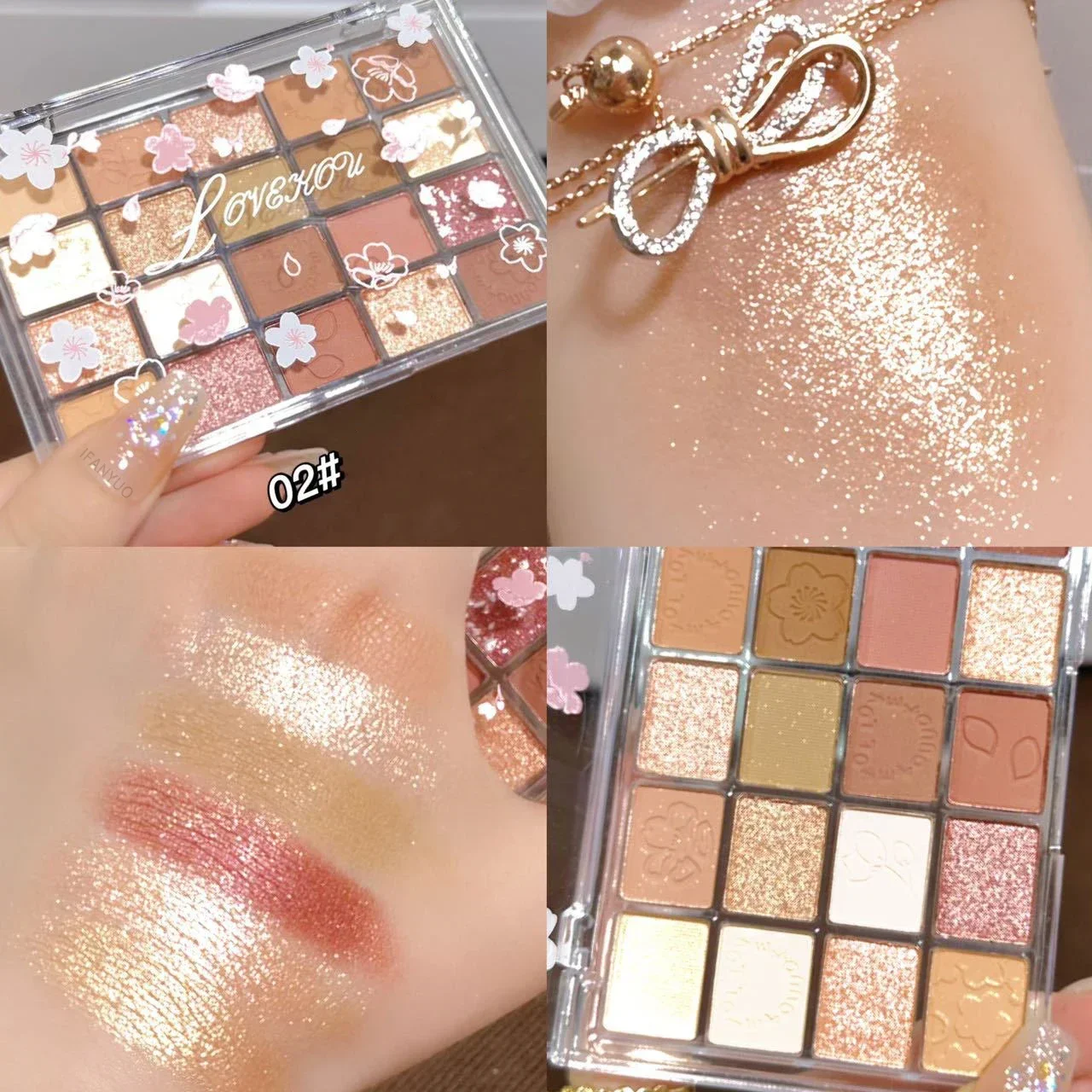 Stile coreano 20 colori Peach Blossom Eye Shadow Palette Glitter Cream Shimmer Shine Waterproof Palette Natural Matte Eye Pigment