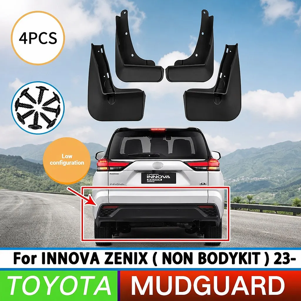 

Mud Flaps Splash Guards for Toyota Innova Zenix 2023-2025 Front Rear Wheel Low Spec
