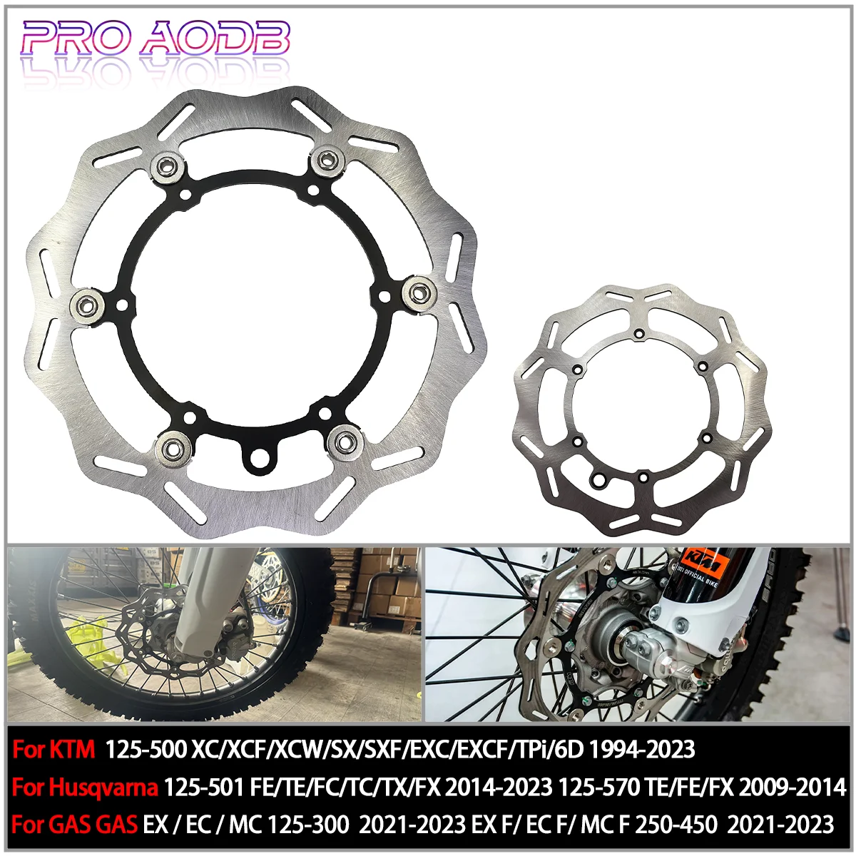 

For Husqvarna FE TE 1994-2023 Motocross 260/220mm Front Rear Brake Discs Rotors For KTM XC XCF XCW SX SXF EXC EXCF TP 6D 125-500