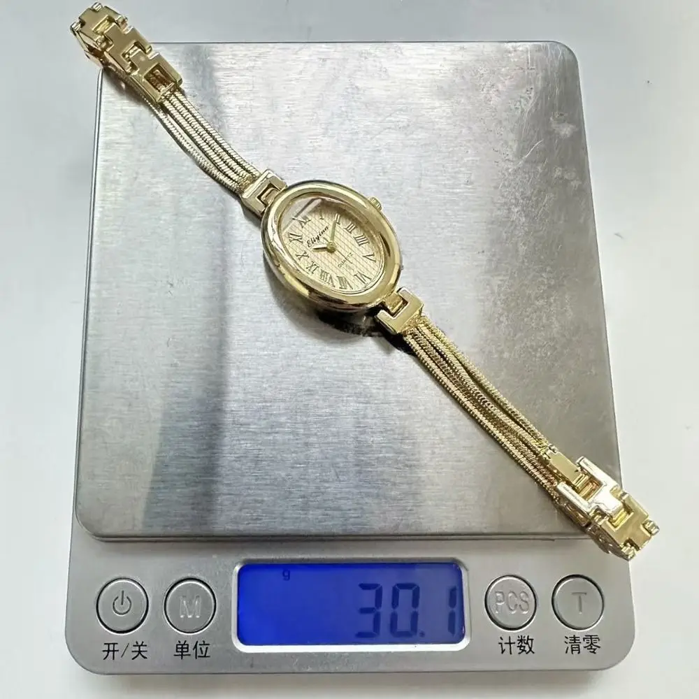 Delicate Alloy Quartz Wristwatch Gold Fashion Accessory Tassel Chains Watch Oval Quartz Watch Fashion Wear