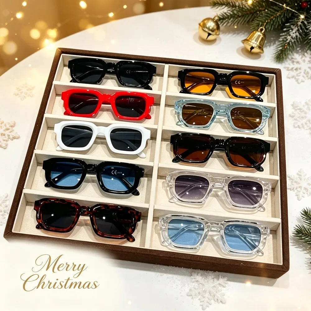 10 Pairs of Simple High-end Box-type Polarized Sunglasses Are Unisex, Driving UV-proof Sunshade Sunglasses, Outdoor Travel, Fashion Glasses, Recommended Christmas and Halloween Gifts