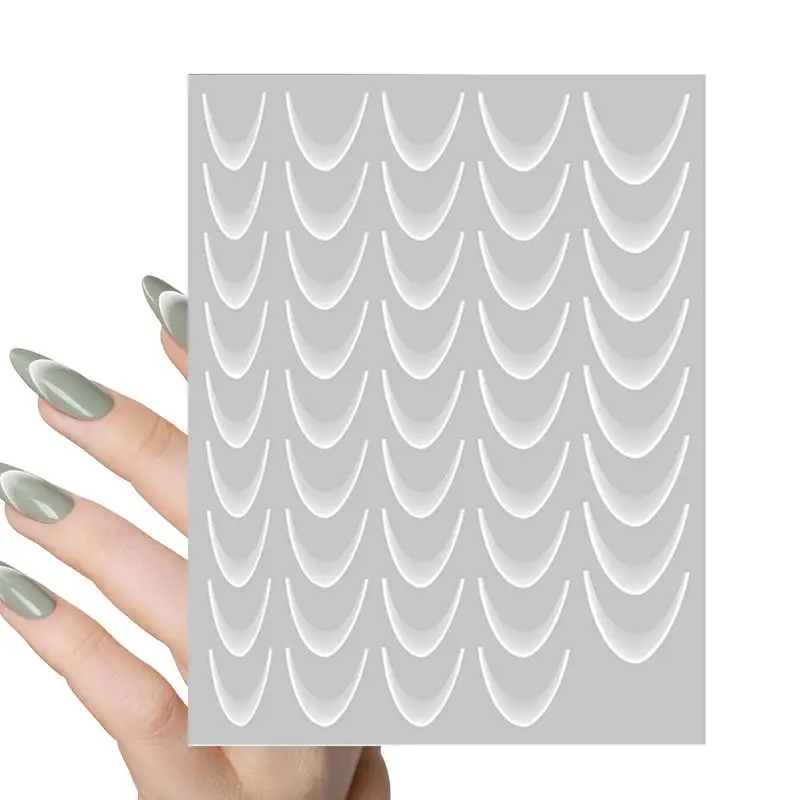 Gradient French Nail Arts Stickers Ink Blooming Wave Lines Water Transfer Sliders Decals DIY Ombre Manicure Decorations Foils