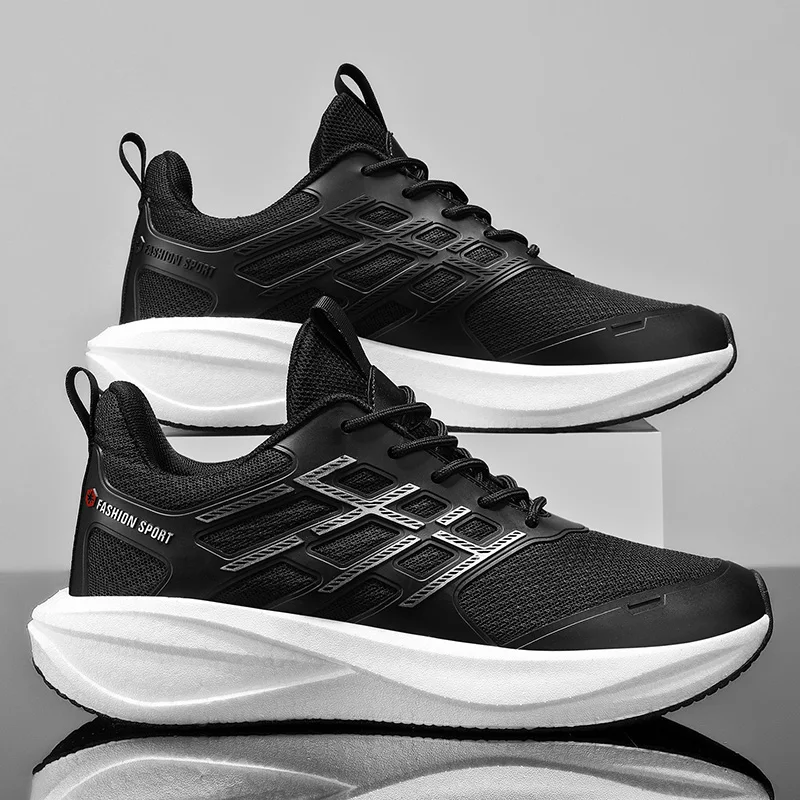 

Men Running Shoes Lightweight Flat Bottomed Non Slip Outdoor Fashion Lace Up Soft Comfortable Sports Training Sneakers for Man