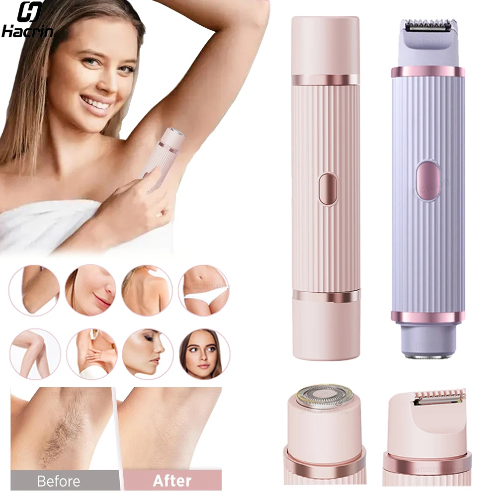 

Electric Shaver for Women Bikini Trimmer 2 in 1 Women Electric Razor Body Epilator for Bikini Leg Underarm Electric Hair Remover