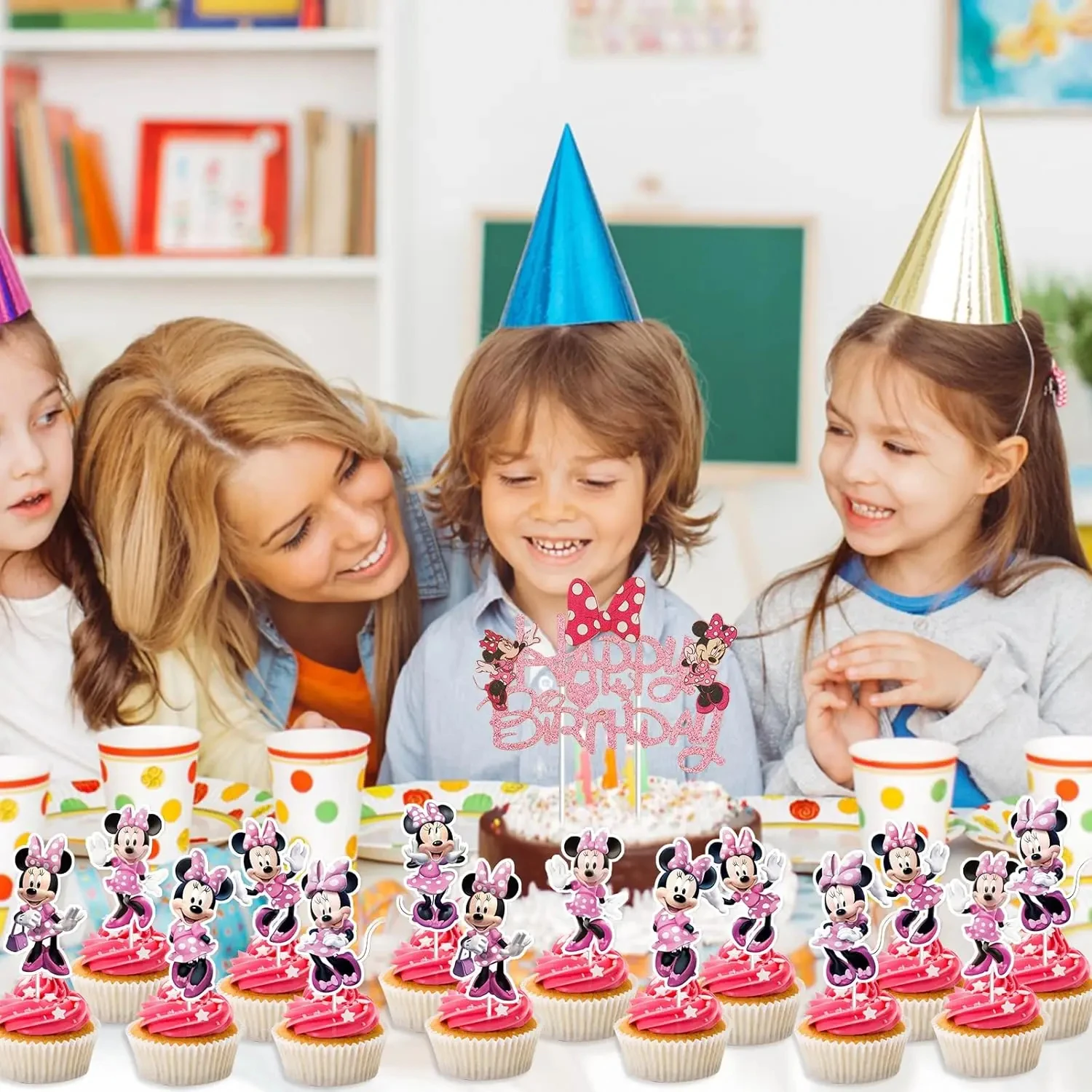 Minnie Mouse decorazioni per torte di compleanno includono Cake Topper Cupcake Toppers Minnie Mouse forniture per feste di compleanno per feste per