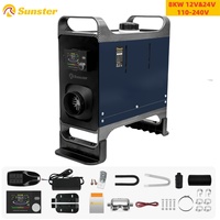12V 24V 220V 8KW Diesel Air Heater With Bluetooth&LCD Switch ultra silent Parking Night heater For Car RV Camper Tent GarageHome