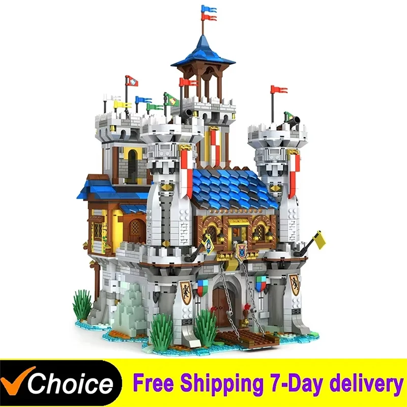 

NEW 2599Pcs Medieval Castle Building Blocks Model European Style City View MOC Castle Assemble Bricks Toys For Kids Gifts