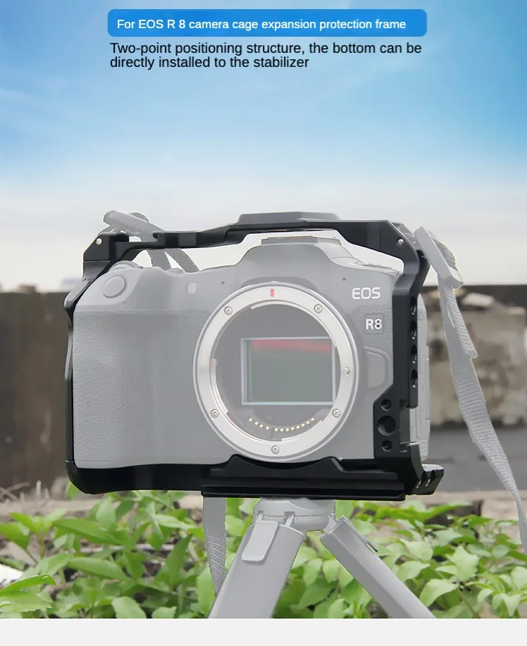 Für Canon EOS R8 DSLR Kamera Käfig Rig Top Griff Grip Kalten Schuh Montieren 3/8 "1/4" ARRI Stativ video Schutz Gehäuse Fall – Detail 9