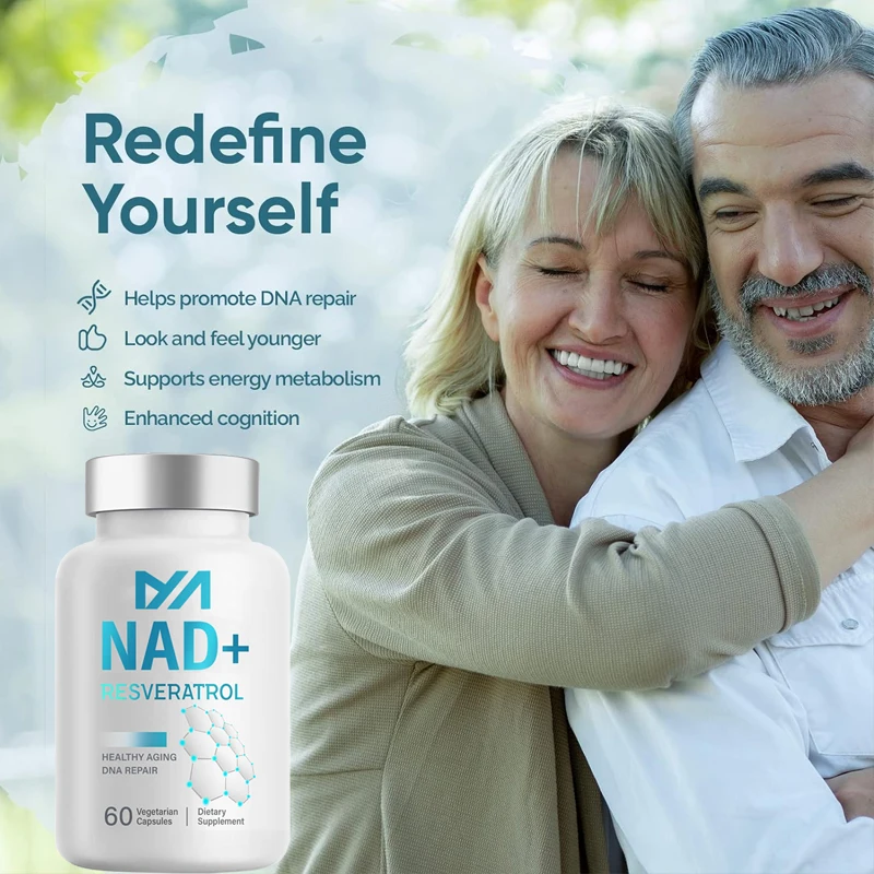 NAD+supplement 1000mg maximum absorption, 60 capsules, non genetically modified, gluten free, and vegan free