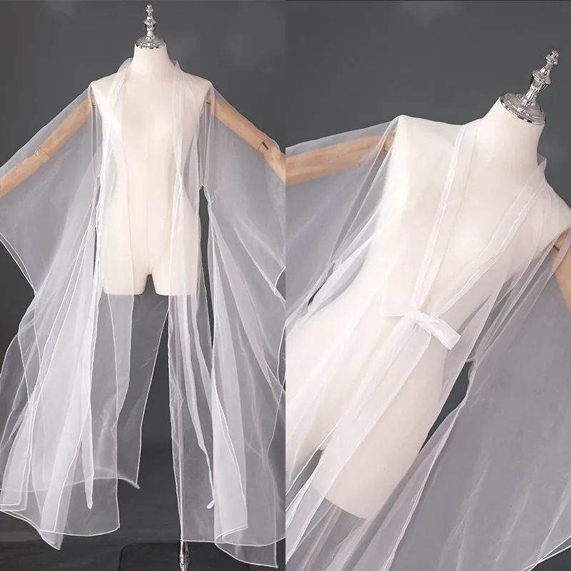 Hanfu Long Shawl Cardigan Cosplay Stage Dance Costume Hanfu Chinese Traditional Outerwear Wide-Sleeved Ancient Cape For Party