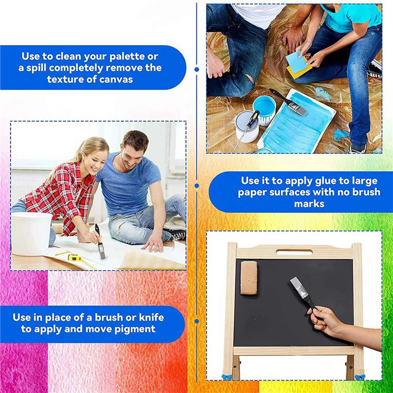 

PHFU-3X Silicone Shaper Brush Wide Firm Flat Silicone Paint Brush Flexible Acrylic And Water Based Painting Tool, 1 Inches