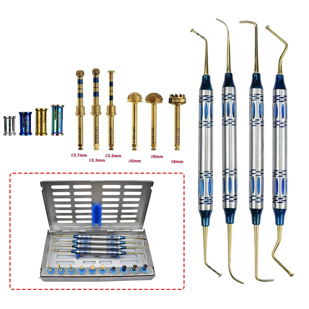 1Set Dental Sinus Lifting Elevation Kit Implant Drills Stoppers Periosteal Separator Plant External Lifting Drill Dental Tools
