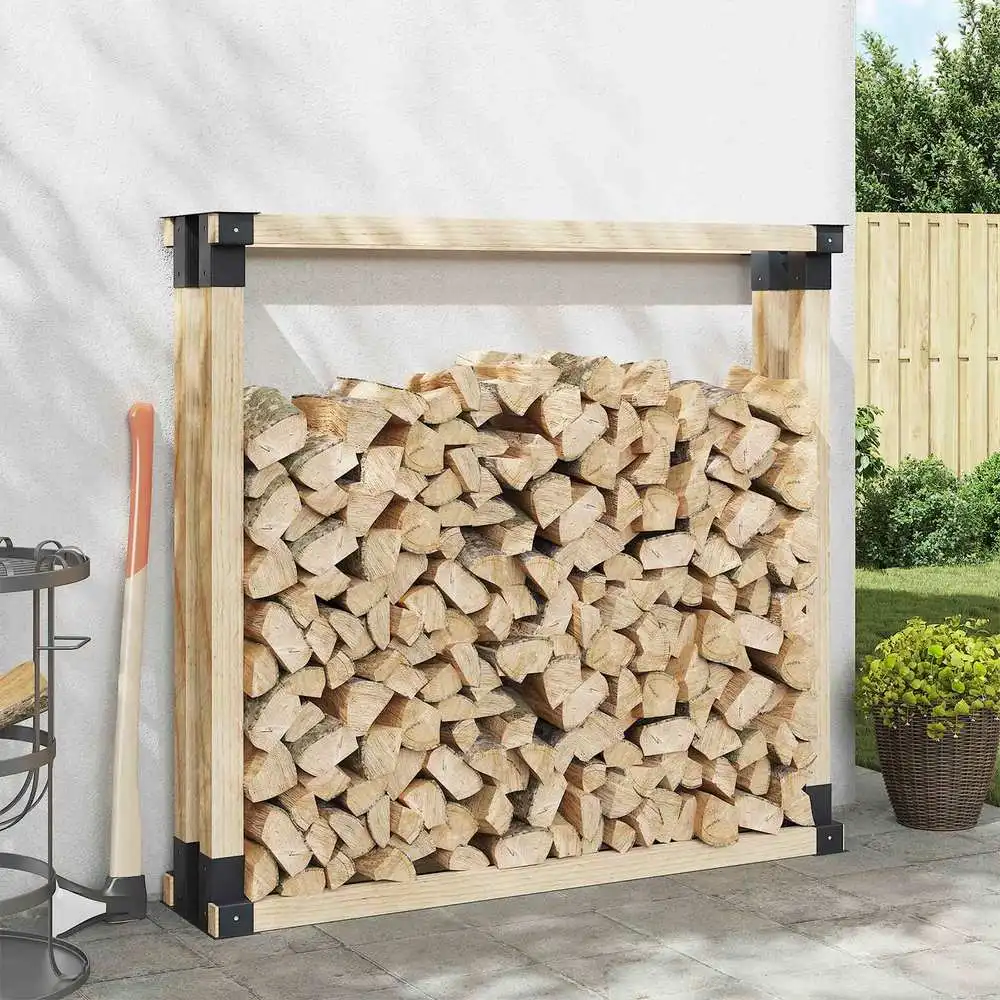 Aide à l'empilage de bois de chauffage 12 pièces Anthracite