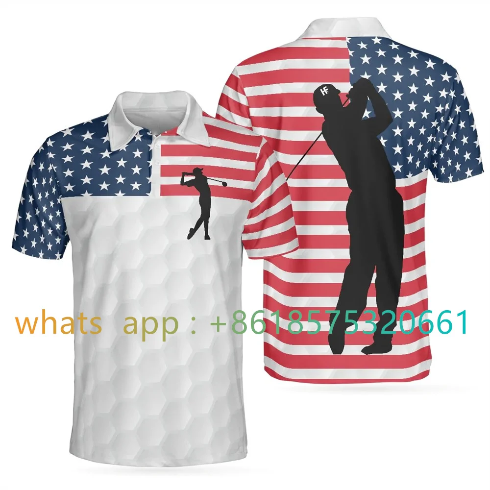 Polo moda uomo USA estate maniche corte camicie da golf all'aperto camicie sportive t-shirt casual abbigliamento traspirante ad asciugatura rapida